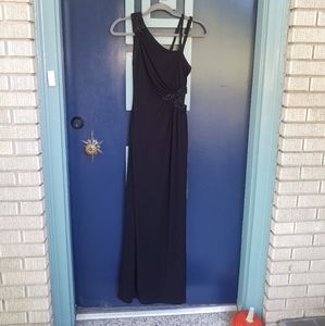 Guess Black Side Cutout Evening Gown